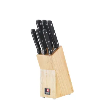 Set 6 cutite si suport Cucina, Richardson Sheffield, 8x16x36 cm, inox 13/0, negru/natur imagine