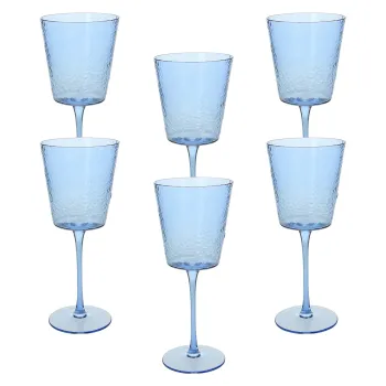Set 6 pahare Alice, Andrea Fontebasso, 370 ml, sticla, albastru imagine