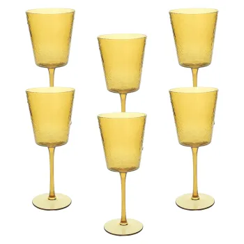 Set 6 pahare Alice, Andrea Fontebasso, 370 ml, sticla, galben imagine