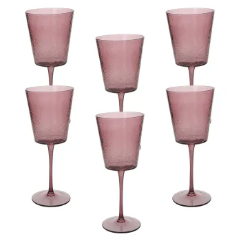 Set 6 pahare Alice, Andrea Fontebasso, 370 ml, sticla, roz imagine