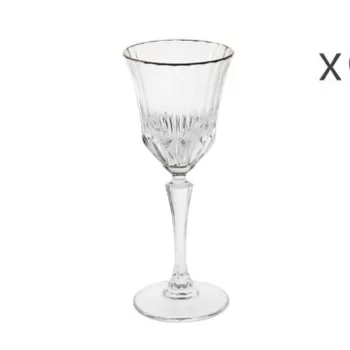 Set 6 pahare cu picior Oh My Gold Dessert, Brandani, 470 ml, sticla cristal imagine