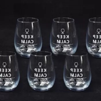 Set 6 pahare Keep Calm, Mercury, 460 ml, 9x11.5 cm, sticla imagine
