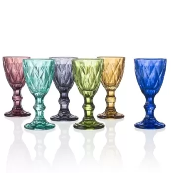 Set 6 pahare pentru lichior, Diamante, Brandani, O5x10.5 sticla, multicolor imagine