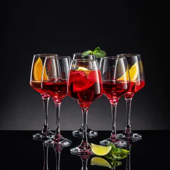 Set 6 pahare pentru vin Sparkle, Ambition, 400 ml, sticla, transparent imagine