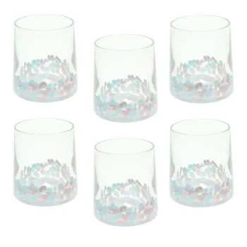 Set 6 pahare Venezia, Andrea Fontebasso, 300 ml, sticla, albastru/roz imagine