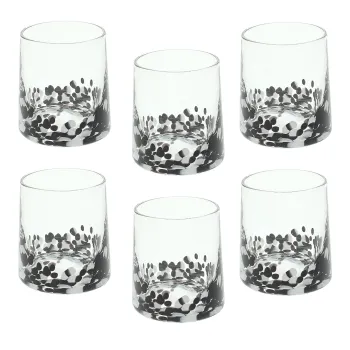 Set 6 pahare Venezia, Andrea Fontebasso, 300 ml, sticla, negru/transparent imagine