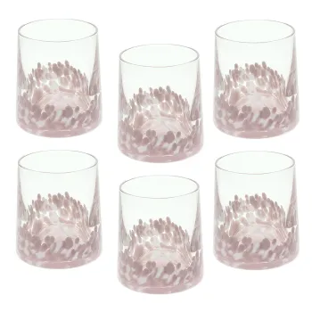 Set 6 pahare Venezia, Andrea Fontebasso, 300 ml, sticla, roz/transparent imagine