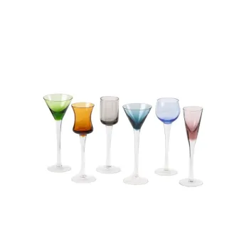 Set 6 pahare vodca Samber, Homla, 5.5x16 cm, sticla, multicolor imagine