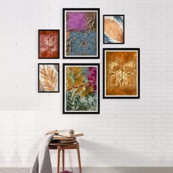 Set 6 tablouri decorative, SET_004, Lulu, 24x29 cm/34x44 cm, plastic imagine