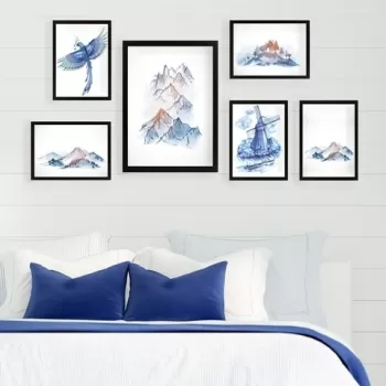 Set 6 tablouri decorative, SET_0100, Lulu, 24x29 cm/24x44 cm, plastic imagine