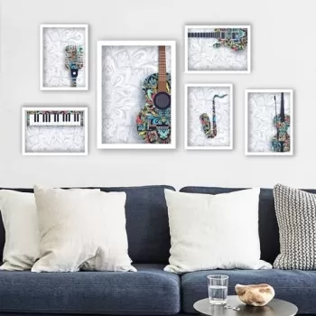 Set 6 tablouri decorative, SET_0100, Lulu, 24x29 cm/24x44 cm, plastic imagine