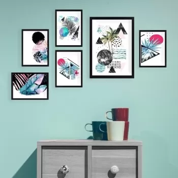 Set 6 tablouri decorative, SET_013, Lulu, 24x29 cm/24x44 cm, plastic imagine