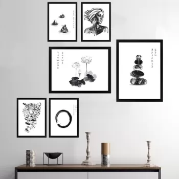 Set 6 tablouri decorative, SET_015, Lulu, 24x29 cm/24x44 cm, plastic imagine