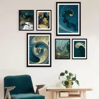 Set 6 tablouri decorative, SET_022, Lulu, 24x29 cm/24x44 cm, plastic imagine