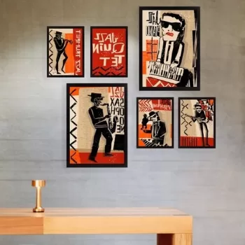 Set 6 tablouri decorative, SET_029, Lulu, 24x29 cm/24x44 cm, plastic imagine