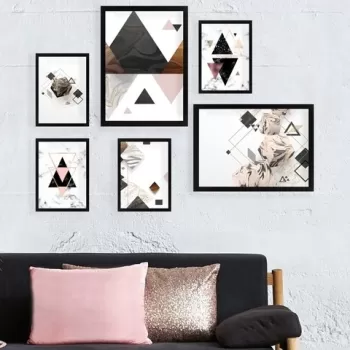 Set 6 tablouri decorative, SET_049, Lulu, 24x29 cm/24x44 cm, plastic imagine