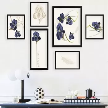 Set 6 tablouri decorative, SET_080, Lulu, 17x22 cm/24x29 cm/34x44 cm, plastic imagine