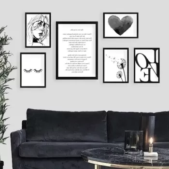 Set 6 tablouri decorative, SET_084, Lulu, 24x29 cm/24x44 cm, plastic imagine