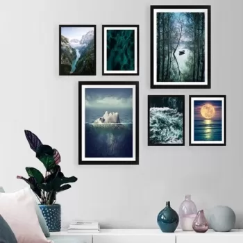 Set 6 tablouri decorative, SET_085, Lulu, 24x29 cm/24x44 cm, plastic imagine