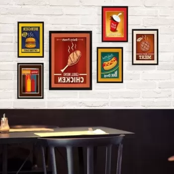 Set 6 tablouri decorative, SET_088, Lulu, 24x29 cm/24x44 cm, plastic imagine