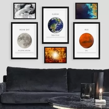 Set 6 tablouri decorative, SET_090, Lulu, 24x29 cm/34x44 cm, plastic imagine