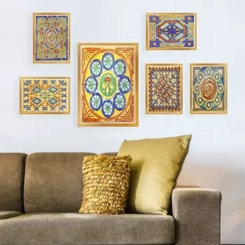 Set 6 tablouri decorative, SET_098, Lulu, 24x29 cm/24x44 cm, plastic imagine