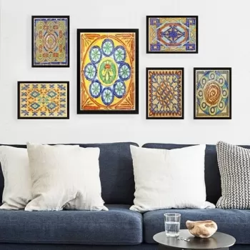 Set 6 tablouri decorative, SET_099, Lulu, 24x29 cm/24x44 cm, plastic imagine