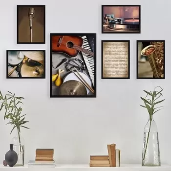 Set 6 tablouri decorative, SET_103, Lulu, 24x29 cm/24x44 cm, plastic imagine