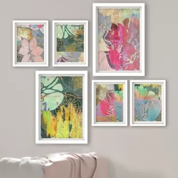 Set 6 tablouri decorative, SET_118, Lulu, 24x29 cm/24x44 cm, plastic imagine