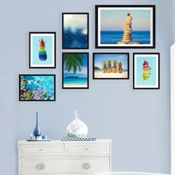 Set 6 tablouri decorative, SET_120, Lulu, 24x29 cm/24x44 cm, plastic imagine