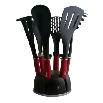 Set 6 ustensile de bucatarie cu suport, Berlinger Haus, Burgundy, nailon/plastic imagine