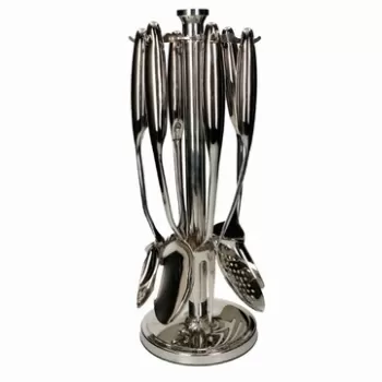 Set 6 ustensile de bucatarie si suport rotativ, Brandani, O16x41 cm, inox imagine