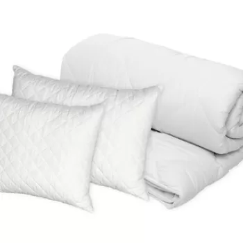 Set Alcam, 2 perne microfibra 50x70 cm si pilota matlasata 180x200 cm imagine