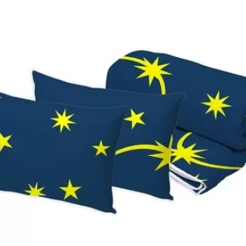 Set Alcam 2 perne microfibra 50x70 cm si pilota matlasata 180x200 cm, Moon Night imagine