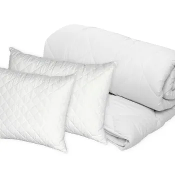 Set Alcam, 2 perne microfibra 50x70 cm si pilota matlasata 200x220 cm imagine