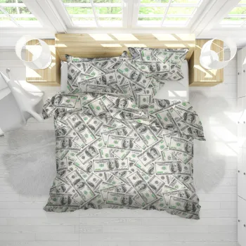 Set Alcam 2 perne microfibra 50x70 cm si pilota matlasata 200x220 cm, Dollar Dream imagine