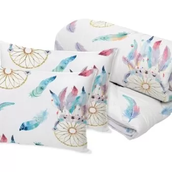 Set Alcam 2 perne microfibra 50x70 cm si pilota matlasata 200x220 cm, Dream Catcher imagine