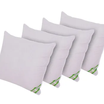 Set Alcam, 4 perne 70x70 cm, microfibra matlasata, lavabile, alb imagine