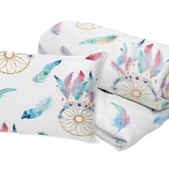 Set Alcam perna microfibra 50x70 cm si pilota matlasata 140x200 cm, Dream Catcher imagine