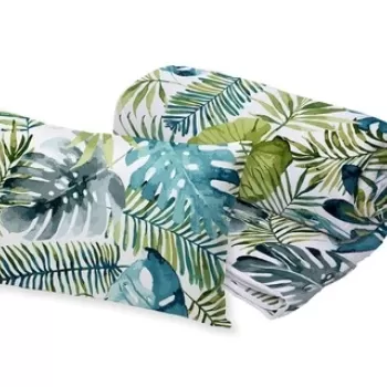 Set Alcam perna microfibra 50x70 cm si pilota matlasata 140x200 cm, Jungle imagine