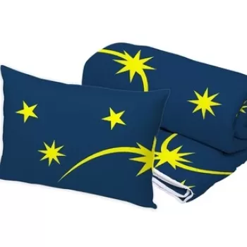 Set Alcam perna microfibra 50x70 cm si pilota matlasata 140x200 cm, Moon Night imagine