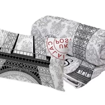 Set Alcam perna microfibra 50x70 cm si pilota matlasata 140x200 cm, Paris imagine