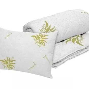 Set Aloe Vera Essence, perna microfibra 50x70 cm si pilota matlasata 350g/mp, 140x200 cm imagine