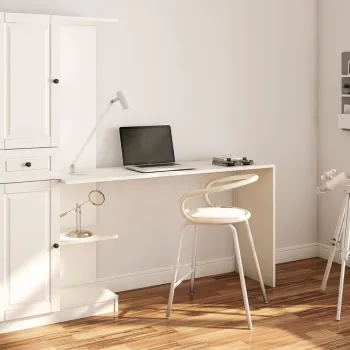 Set birou si biblioteca, Rabi, Rb-021, 120x75x40 cm, Alb mat imagine