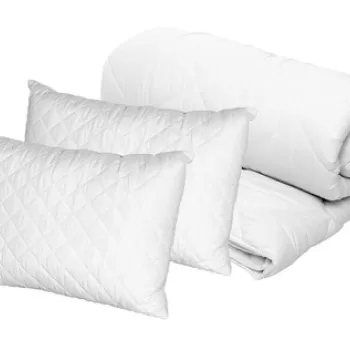 Set Blanche, 2 perne microfibra 50x70 cm si pilota matlasata 350g/mp, 180x200 cm imagine