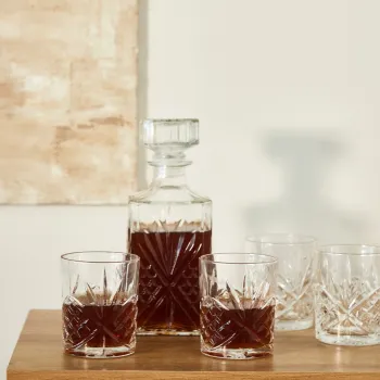 Set carafa si 4 pahare Durable , Homla, 300 ml/900 ml, sticla, transparent imagine