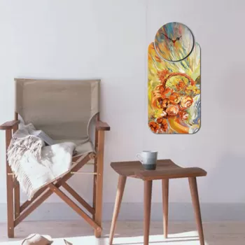 Set ceas si tablou decorativ, YMS-03, MDF , Dimensiune: 68 x 32 cm, Multicolor imagine
