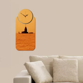 Set ceas si tablou decorativ, YMS-05, MDF , Dimensiune: 68 x 32 cm, Multicolor imagine