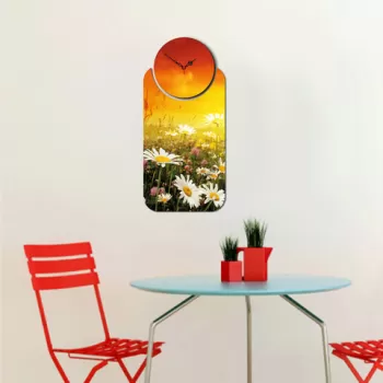 Set ceas si tablou decorativ, YMS-07, MDF , Dimensiune: 68 x 32 cm, Multicolor imagine