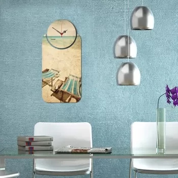 Set ceas si tablou decorativ, YMS-10, MDF , Dimensiune: 68 x 32 cm, Multicolor imagine